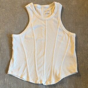 Pilcro Women's Cream Ribbed Tank Top